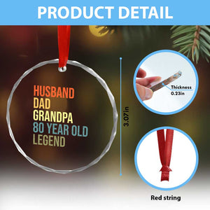 80th Birthday Crystal Glass Ornament Husband Dad Grandpa 80 Year Old Legend TS10 Print Your Wear