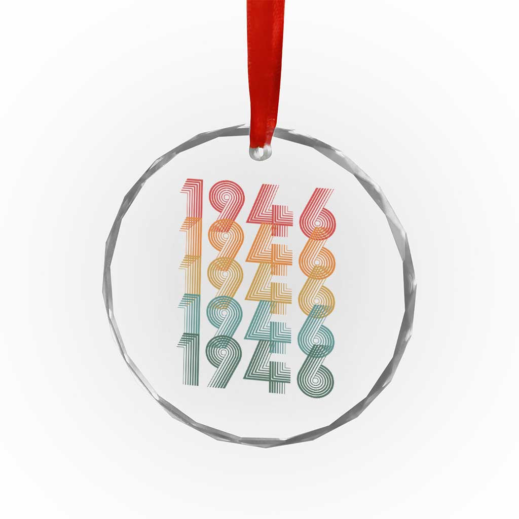 80th Birthday Crystal Glass Ornament Vintage 1946 Retro 80 Years Old Birthday TS11 Print Your Wear