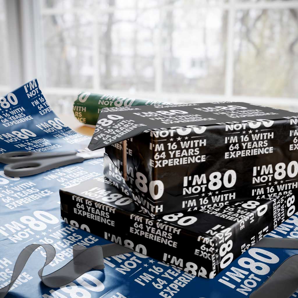 80th Birthday Wrapping Paper Roll Funny Saying Retro Vintage 80 Year Old Gift TS10 Black Print Your Wear