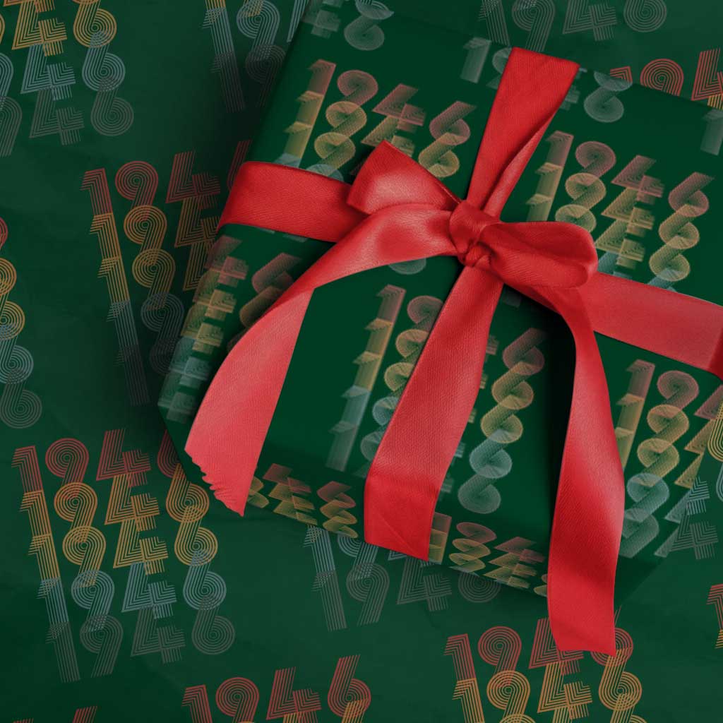80th Birthday Wrapping Paper Roll Vintage 1946 Retro 80 Years Old Birthday TS11 Green Print Your Wear