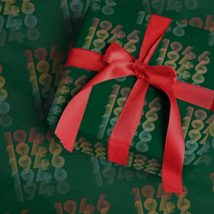 80th Birthday Wrapping Paper Roll Vintage 1946 Retro 80 Years Old Birthday TS11 Green Print Your Wear