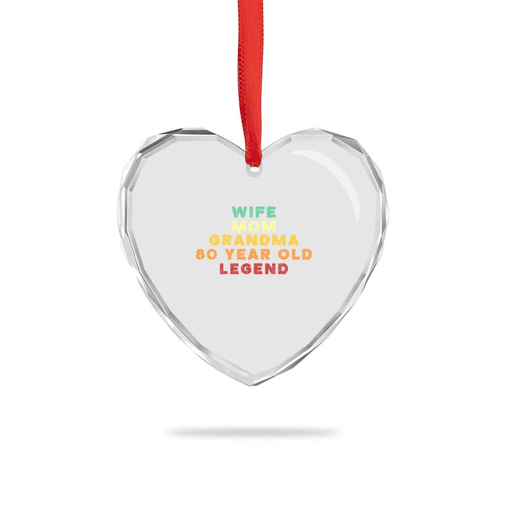80th Birthday Gifts For Women Heart Crystal Glass Ornament Wife Mom Grandma 80 Year Old Legend TS10 Print Your Wear