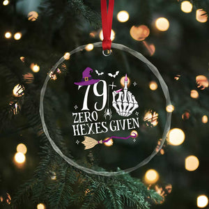 80th Birthday Halloween Crystal Glass Ornament 79 Plus Middle Finger Zero Hexes Given Gift For Women TS14 Print Your Wear