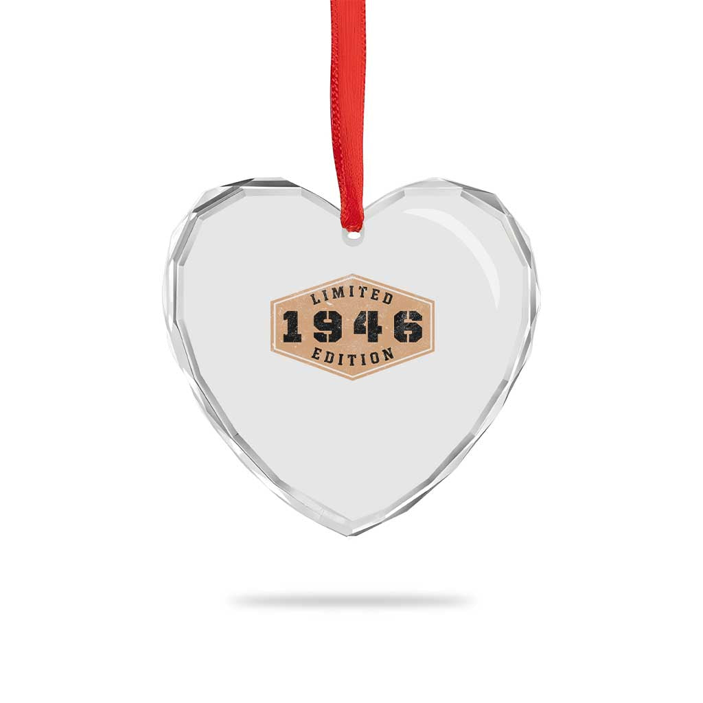 80th Birthday Heart Crystal Glass Ornament 1946 Limited Edition Gifts For Turning 80 TS11 Print Your Wear