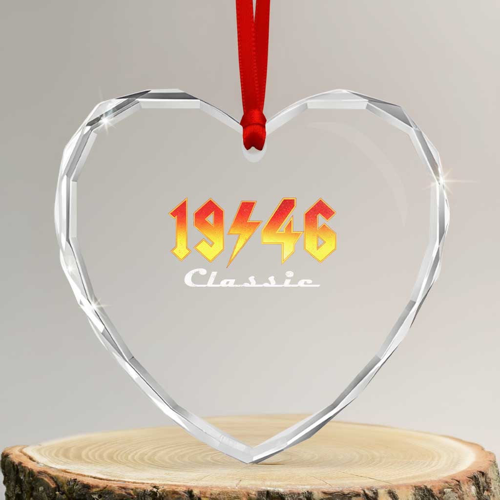 80th Birthday Heart Crystal Glass Ornament Classic Born 1946 Turning 80 Year Old TS10 Transparent Glass 3'' Heart Print Your Wear