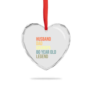 80th Birthday Heart Crystal Glass Ornament Husband Dad Grandpa 80 Year Old Legend TS10 Print Your Wear