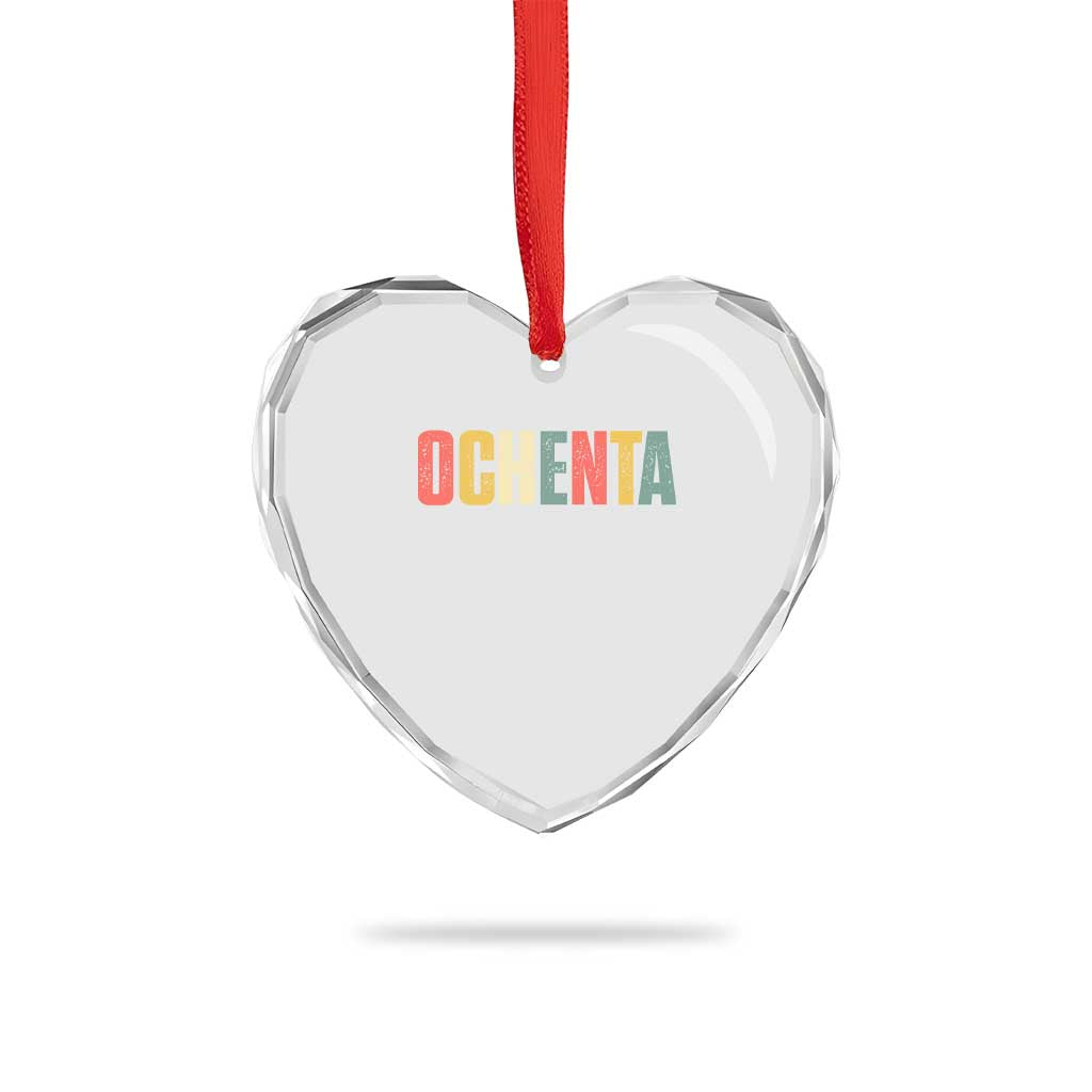 80th Birthday Ochenta Heart Crystal Glass Ornament Spanish Mexican 80 Years Old Bday TS11 Print Your Wear