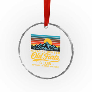 80th Birthday Official Member Old Fart Club Crystal Glass Ornament 80 Years of Being Awesome Funny Fart Joke Retro