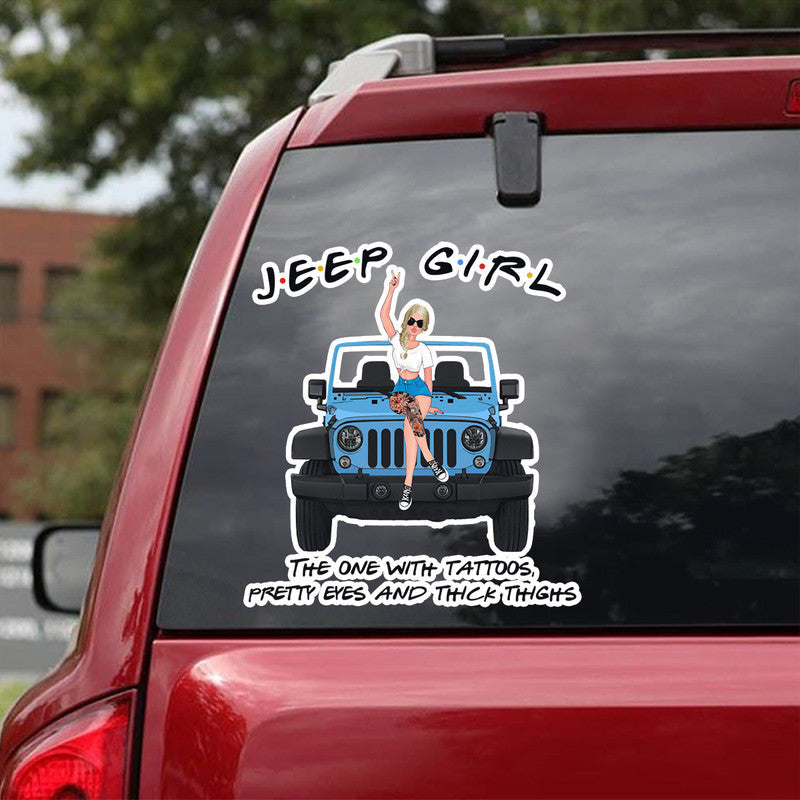 Personalized JP Girl Decal With Tattoos, Pretty Eyes and Thick Thighs CTM package 13x13cm Custom - Printyourwear