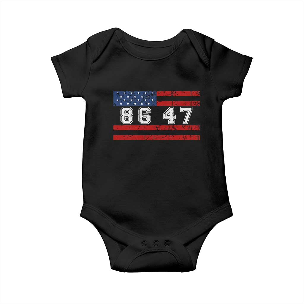 86 47 Baby Onesie Impeach 47th President US Flag 8647 TS10 Black Print Your Wear
