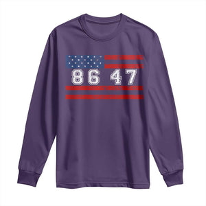 86 47 Long Sleeve Shirt Impeach 47th President US Flag 8647 TS10 Purple Print Your Wear