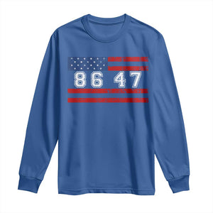 86 47 Long Sleeve Shirt Impeach 47th President US Flag 8647 TS10 Royal Blue Print Your Wear