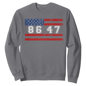 86 47 Sweatshirt Impeach 47th President US Flag 8647 TS10 Charcoal Print Your Wear