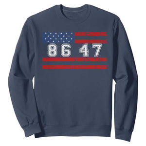 86 47 Sweatshirt Impeach 47th President US Flag 8647 TS10 Navy Print Your Wear