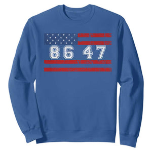 86 47 Sweatshirt Impeach 47th President US Flag 8647 TS10 Royal Blue Print Your Wear