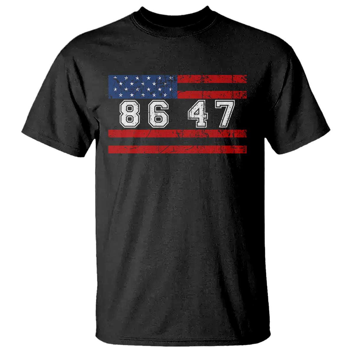 86 47 T Shirt Impeach 47th President US Flag 8647 TS10 Black Print Your Wear