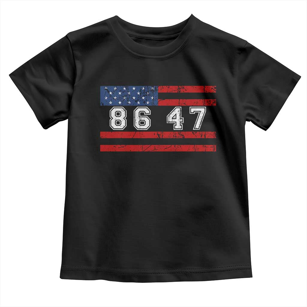 86 47 Toddler T Shirt Impeach 47th President US Flag 8647 TS10 Black Print Your Wear