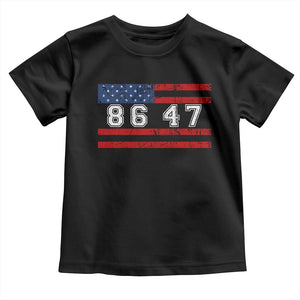 86 47 Toddler T Shirt Impeach 47th President US Flag 8647 TS10 Black Print Your Wear