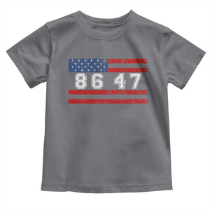86 47 Toddler T Shirt Impeach 47th President US Flag 8647 TS10 Charcoal Print Your Wear
