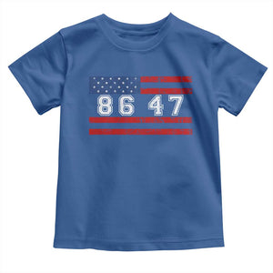 86 47 Toddler T Shirt Impeach 47th President US Flag 8647 TS10 Royal Blue Print Your Wear