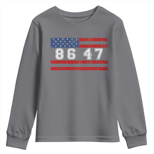 86 47 Youth Sweatshirt Impeach 47th President US Flag 8647 TS10 Charcoal Print Your Wear