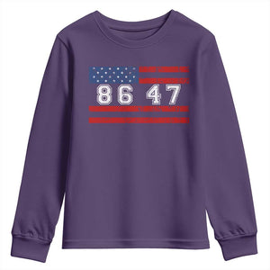 86 47 Youth Sweatshirt Impeach 47th President US Flag 8647 TS10 Purple Print Your Wear