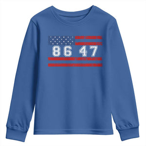 86 47 Youth Sweatshirt Impeach 47th President US Flag 8647 TS10 Royal Blue Print Your Wear