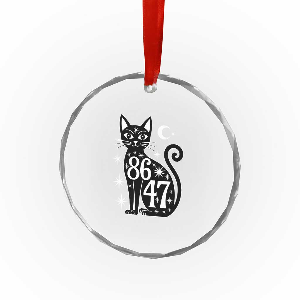 86 47 Celestial Black Cat Mystic Crystal Glass Ornament Moon Stars Coded Political Satire TS02 Print Your Wear