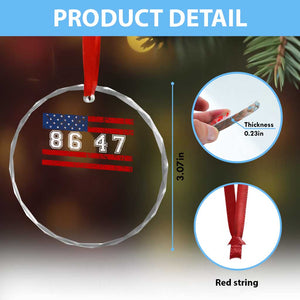 86 47 Crystal Glass Ornament Impeach 47th President US Flag 8647 TS10 Print Your Wear