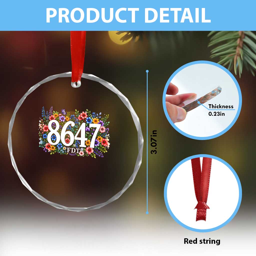 86 47 Floral Boho Style Crystal Glass Ornament Subtle FDT TS14 Print Your Wear