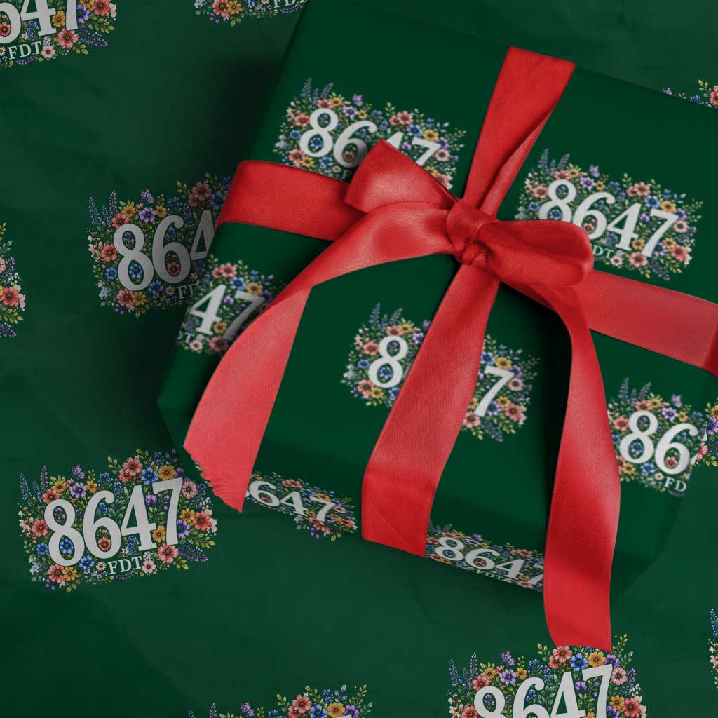 86 47 Floral Boho Style Wrapping Paper Roll Subtle FDT TS14 Green Print Your Wear
