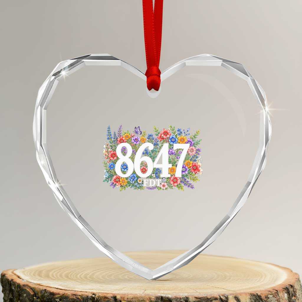 86 47 Floral Boho Style Heart Crystal Glass Ornament Subtle FDT TS14 Transparent Glass 3'' Heart Print Your Wear