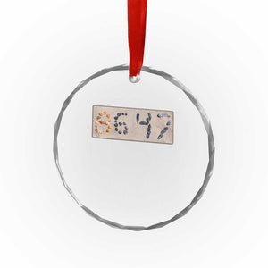 86 47 Seashell Beach Sand Graphic Crystal Glass Ornament Subtle Coastal Summer Political Satire TS02 Print Your Wear