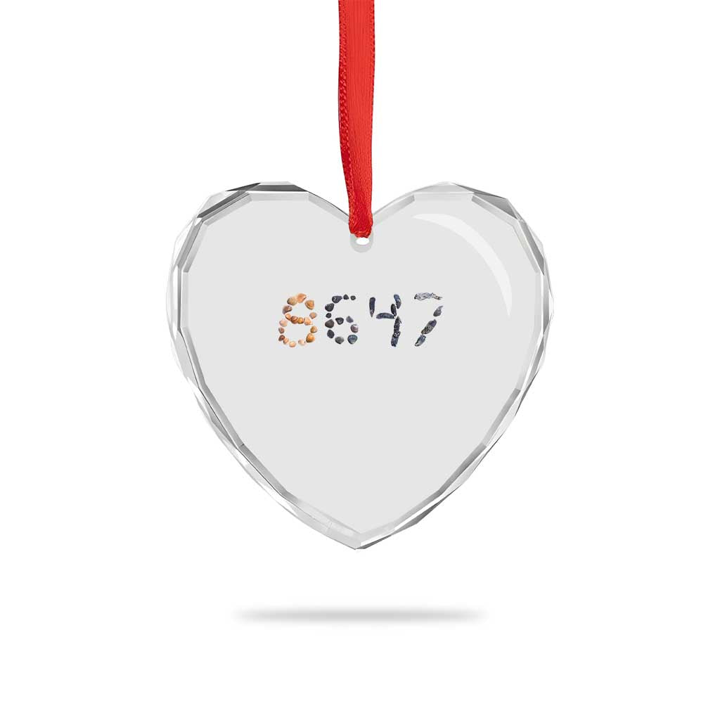 86 47 Seashell Graphic Subtle Summer Coastal Heart Crystal Glass Ornament Viral 2026 Beach Walk Political Satire TS02 Print Your Wear