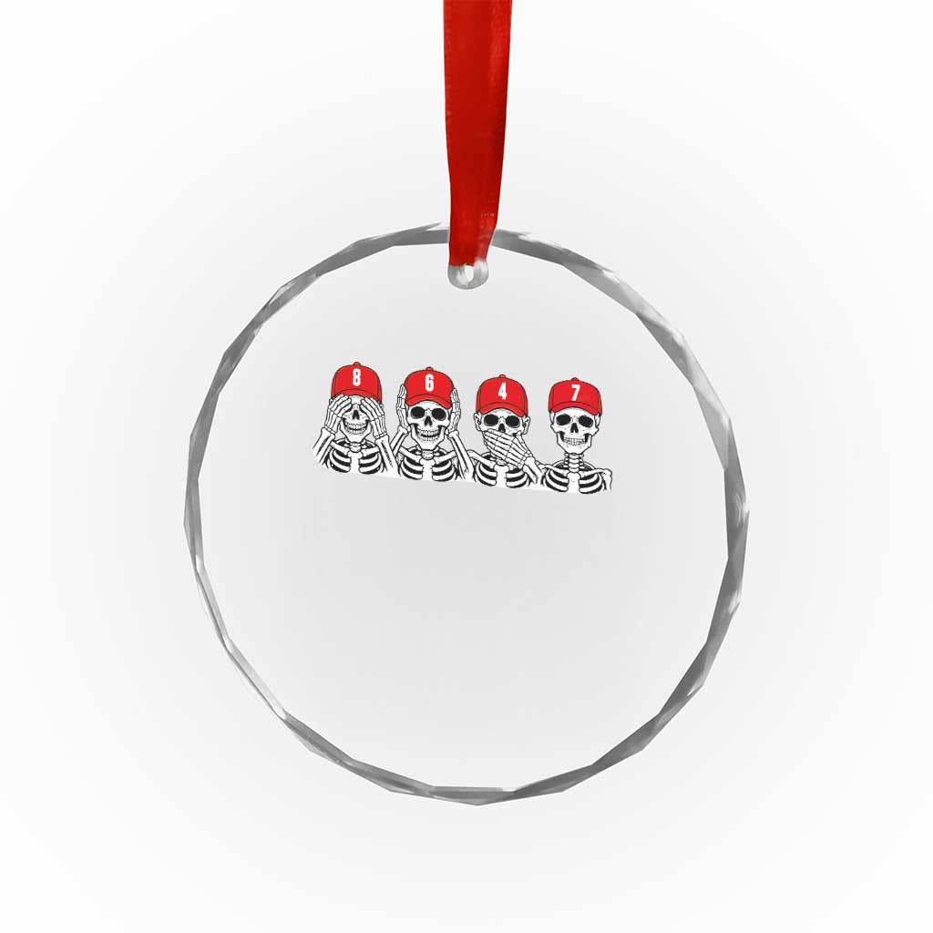 86 47 Subtle Anti FDT Crystal Glass Ornament Funny Skeleton Wearing Hat Sarcastic Political TS14 Print Your Wear