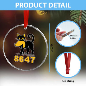8647 Black Cat Golden Hair Prey Crystal Glass Ornament Funny Coded Political Satire TS02 Print Your Wear