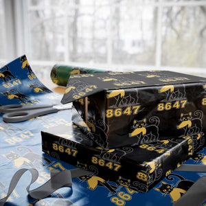 8647 Black Cat Golden Hair Prey Wrapping Paper Roll Funny Coded Political Satire