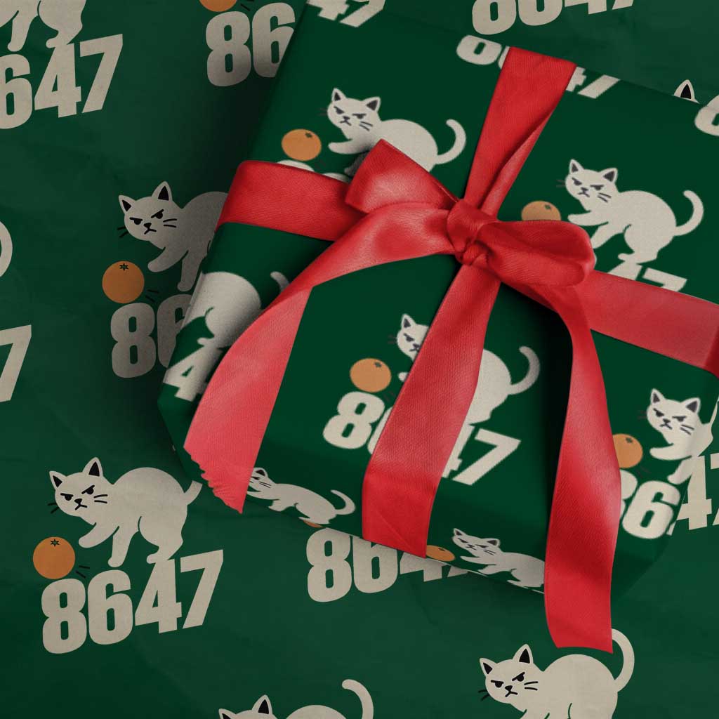 8647 FDT Wrapping Paper Roll Funny Cat Political Meme TS14 Green Print Your Wear