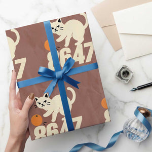 8647 FDT Wrapping Paper Roll Funny Cat Political Meme TS14 Mocha Print Your Wear