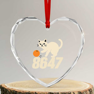 8647 FDT Heart Crystal Glass Ornament Funny Cat Political Meme TS14 Transparent Glass 3'' Heart Print Your Wear