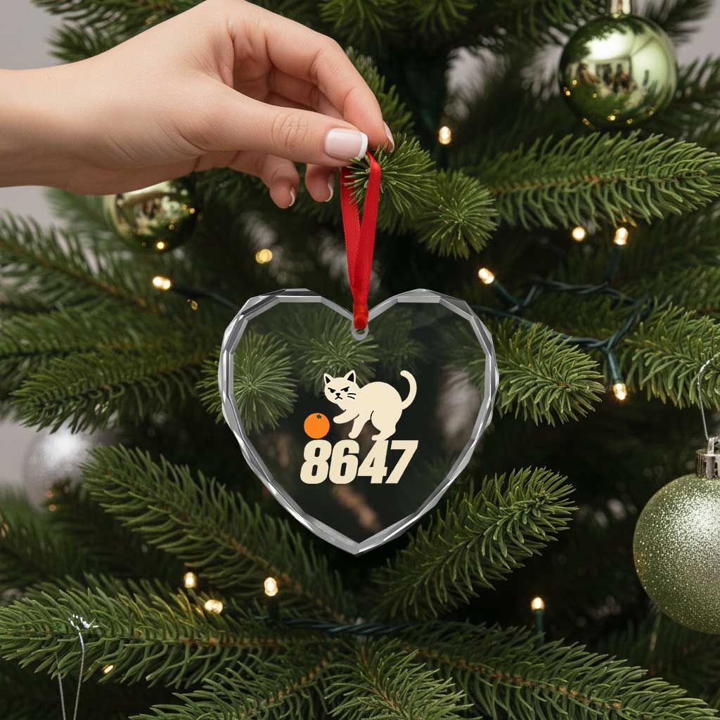 8647 FDT Heart Crystal Glass Ornament Funny Cat Political Meme TS14 Print Your Wear