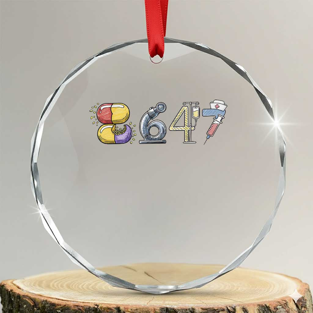 8647 Medical Professions Resist Graphic Crystal Glass Ornament Healthcare Worker Freedom TS12 Transparent Glass 3'' Circle Print Your Wear