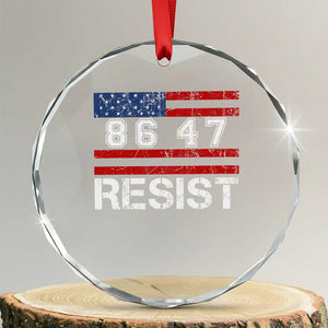 8647 Resist Crystal Glass Ornament Retro Social Justice American Flag TS10 Transparent Glass 3'' Circle Print Your Wear