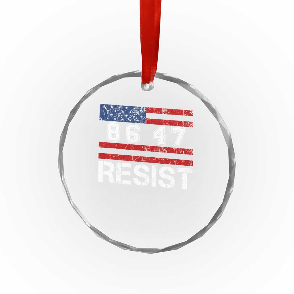8647 Resist Crystal Glass Ornament Retro Social Justice American Flag TS10 Print Your Wear