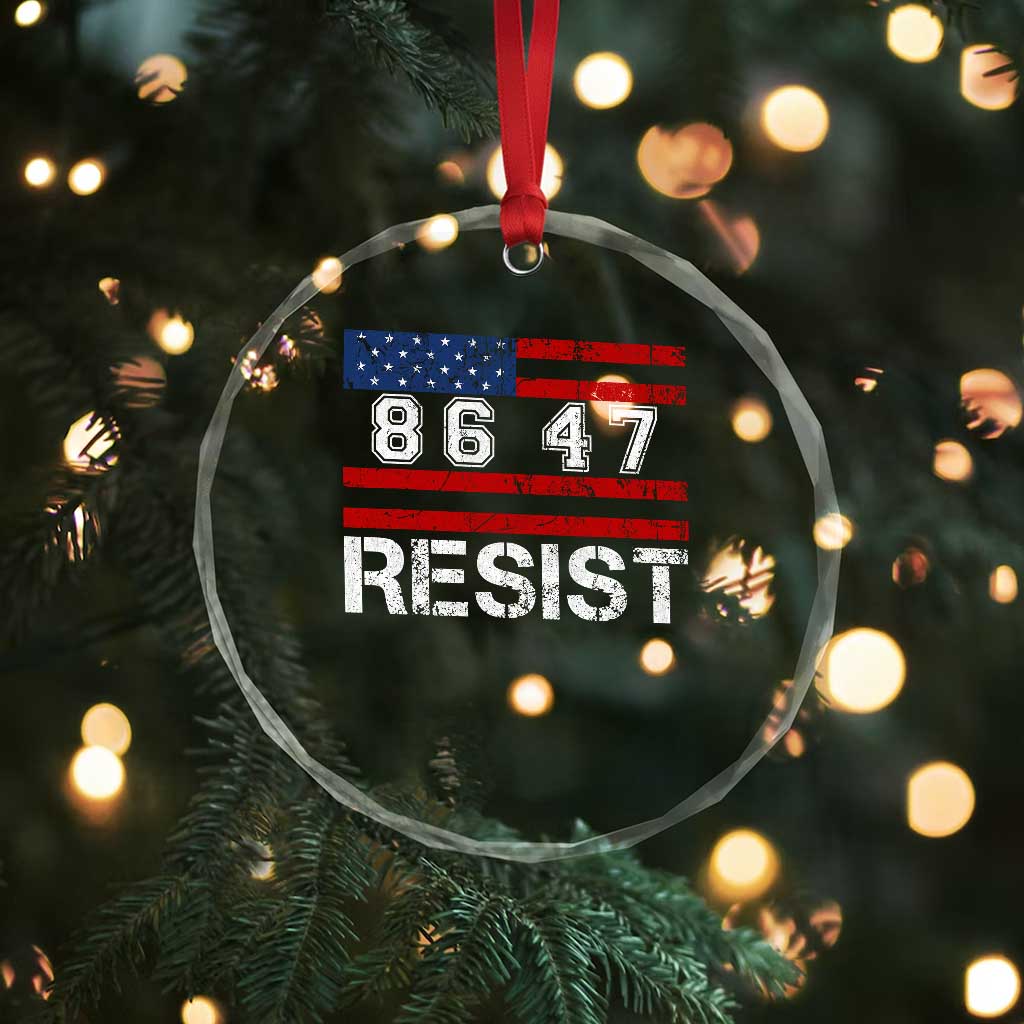 8647 Resist Crystal Glass Ornament Retro Social Justice American Flag TS10 Print Your Wear