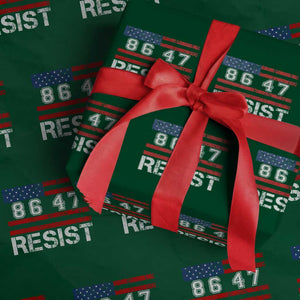 8647 Resist Wrapping Paper Roll Retro Social Justice American Flag TS10 Green Print Your Wear