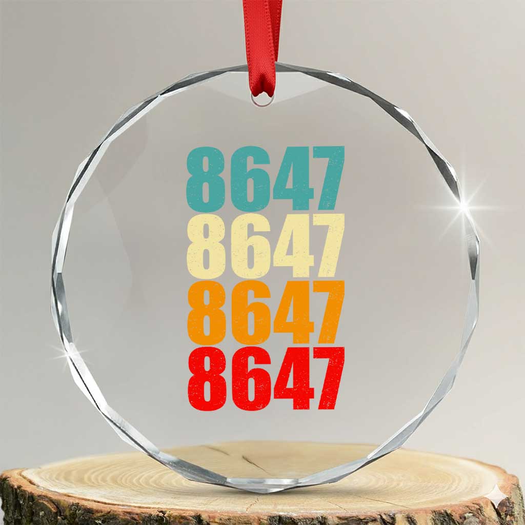 8647 Retro Vintage Color Palette Crystal Glass Ornament Minimalist Coded Political Satire TS02 Transparent Glass 3'' Circle Print Your Wear