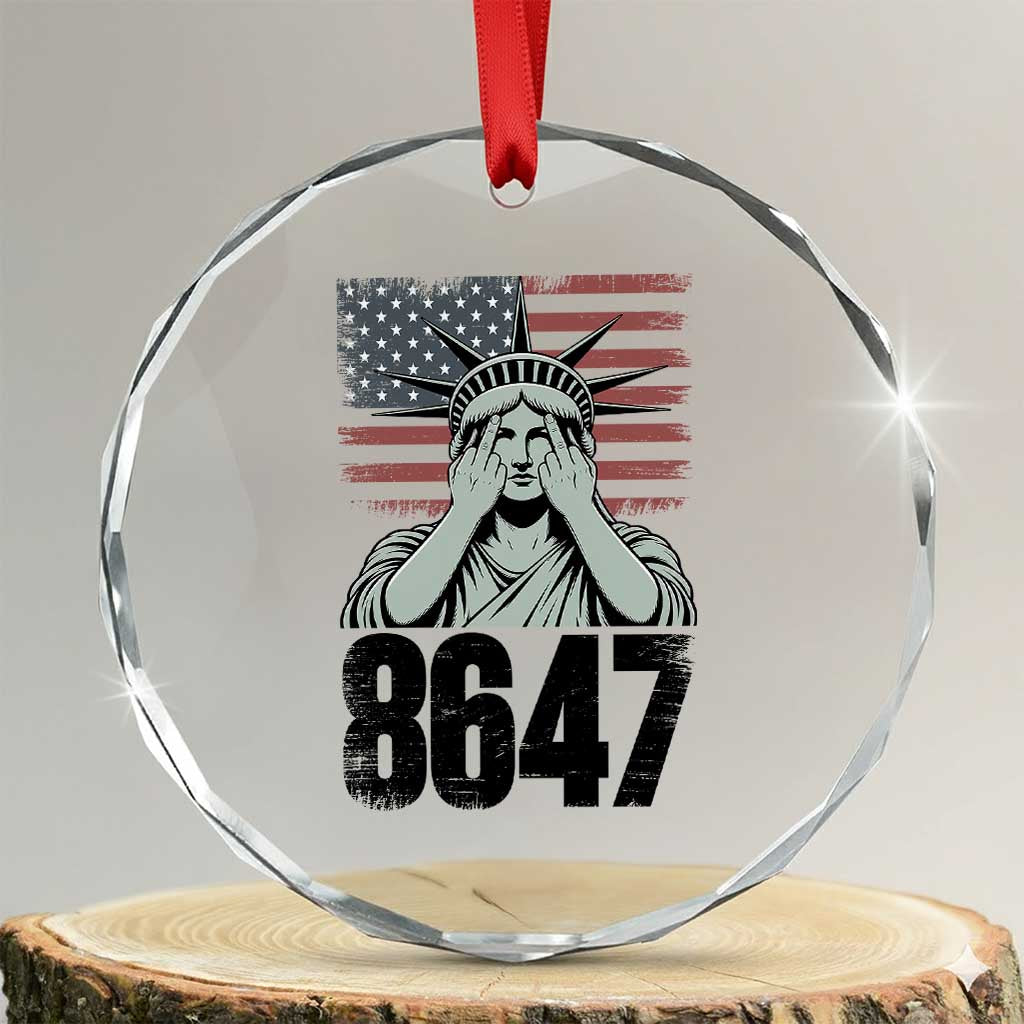 8647 Statue Of Liberty Crystal Glass Ornament Political Satire Protest Poster Graphic TS12 Transparent Glass 3'' Circle Print Your Wear