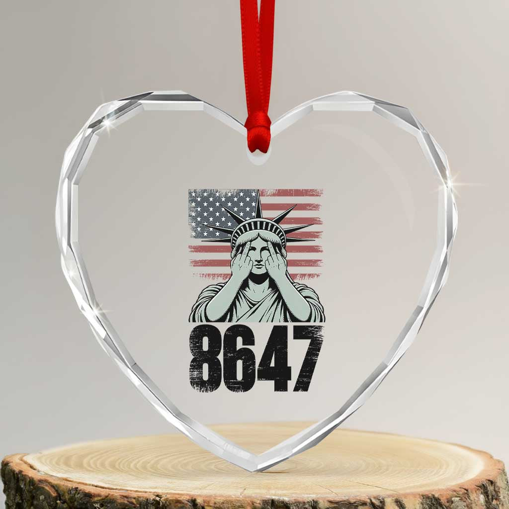 8647 Statue Of Liberty Heart Crystal Glass Ornament Political Satire Protest Poster Graphic TS12 Transparent Glass 3'' Heart Print Your Wear