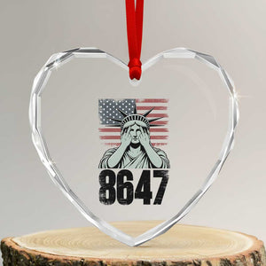 8647 Statue Of Liberty Heart Crystal Glass Ornament Political Satire Protest Poster Graphic TS12 Transparent Glass 3'' Heart Print Your Wear